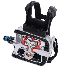 YBEKI Mountain Bike Pedal YBEKI Spin Bike SPD Pedals - Hybrid Pedal with Toe Clip and Straps, Suitable for Spin Bike, Indoor Exercise Bikes and All Indoor Bike with 9 / 16" axles