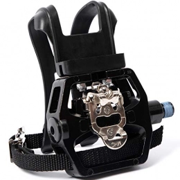 YBEKI Spares YBEKI Spin Bike SPD Pedals - Hybrid Pedal with Toe Clip and Straps, Suitable for Spin Bike, Indoor Exercise Bikes and All Indoor Bike with 9 / 16" axles. 6 Month Warranty