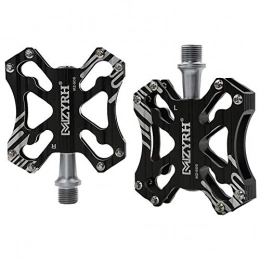 YBZS Mountain Bike Pedal YBZS Mountain Bike Pedals, 9 / 16" 3 Bearing Platform Pedals Flat Carbon Fiber And Aluminum Sealed Ever Lubricate Bearing for Road BMX MTB Bicycle Cycling, Black
