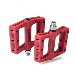 YGLONG Spares YGLONG Bike Pedals Ultra-light Mountain Bike Bicycle Pedals Nylon Fiber 4 Colors Big Foot Road Bike Bearing Pedals Bicycle Bike Parts Bicycle Pedals (Color : Red)