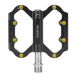 YHHK Mountain Bike Pedal YHHK Lightweight Titanium Alloy Bicycle Bearings, Large Surface Pedals, Laser-Engraved Surface, 3 Palin, Suitable for Most Cycle, Black