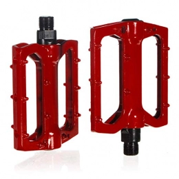 Yhjkvl Mountain Bike Pedal Yhjkvl Bicycle Pedals Outdoors Bicycle Aluminum Alloy Ball Bearing Pedal With Anti Skid Peg Bike Pedals (Size:10 * 9.5 * 1.5cm; Color:Red)