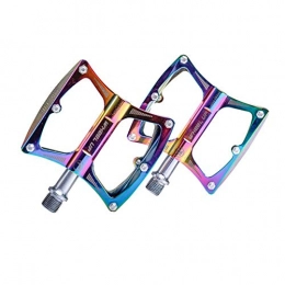 YHX Spares YHX Bicycle pedals, aluminum alloy bearing mountain pedals, non-slip colorful pedal accessories