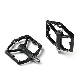 Yingm Mountain Bike Pedal Yingm Bicycle Pedals Bearing Mountain Bike Pedals Platform Bicycle Flat Alloy Pedals for Mountain Bike BMX MTB Road Bicycle (Color : Black, Size : 10x11.8x1.3cm)