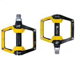 YMZ Spares YMZ Bicycle Mountain Bike Magnesium Alloy Pedal Pedal Mountain Bike Pedal Bicycle Pedal Wide and Comfortable Non-slip (Black with yellow)