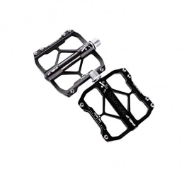 YNuo Mountain Bike Pedal YNuo 3 Bearings Mountain Bike Pedals Platform Bicycle Flat Alloy Pedals 9 / 16" Pedals Non-Slip Alloy Flat Pedals Bicycle accessories for a comfortable ride. (Color : Black)