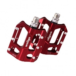 YNuo Spares YNuo Bike Pedals 9 / 16 Cycling Sealed Bearing Bicycle Pedals, Road Bike Pedals With 12 Anti-skid Pins Bicycle accessories for a comfortable ride. (Color : Red)