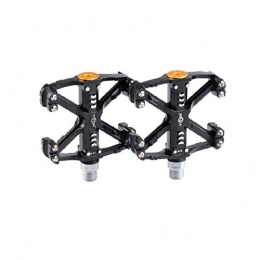 YNuo Spares YNuo Bike Pedals, Universal Mountain Bicycle Pedals Platform Cycling Ultra Sealed Bearing Aluminum Alloy Flat Pedals 9 / 16" Bicycle accessories for a comfortable ride. (Color : Black)