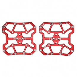 YOBAIH Spares YOBAIH Mountain Bike Pedals 2pcs Bicycle Pedal Aluminum Alloy Flat Platform Adapter Conversion Universal Compatible MTB Road Bike Parts Accessories (Color : Red)