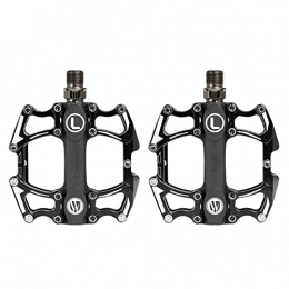 YOPOTIKA Spares YOPOTIKA Aluminum Alloy Bike Pedals 2 Bearings Lightweight Bicycle Platform Flat Pedals Non- Slip Pedals for Road Mountain Bike Black 1 Pair