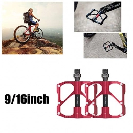 YSHUAI 9/16 Inches Non-Slip And Durable Bicycle Pedals Mountain Bike, Aluminum Alloy Bicycle Pedals for BMX MTB And Other Bicycles, Cr-Mo Steel Spindle,Red