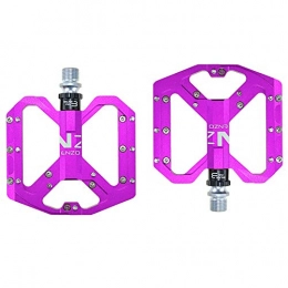 YSHUAI Mountain Bike Pedal YSHUAI Bicycle Pedals Ultralight Road Bike Bicycle Pedals Aluminum Alloy Mountain Bikes Pedals 3 Sealed Bearing Platform Non-Slip Trekking Pedals, Purple