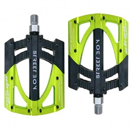 YSHUAI Spares YSHUAI Bike Pedals, Bicycle Pedals Aluminum Alloy with 9 / 16 Inch Axle Diameter Mountain Bike Pedals 3 Sealed Bearing Platform Road Bike Bicycle Pedals Bicycle Pedals MTB Pedals, Green