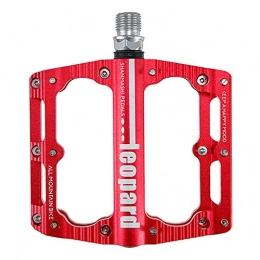 YSHUAI Mountain Bike Pedal YSHUAI Durable Ultralight Mountain Bike Pedal, Non-Slip Bicycles Pedals, Aluminum Alloy Bicycle Pedal, Super Wide Bicycle Pedals, Bicycle Parts, Red