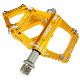 YSHUAI Spares YSHUAI Lightweight Road Bike Pedals, Aluminum Alloy Mountain Bicycle Pedals, Mountain Biking Pedals for Bike, 9 / 16 Inch Bicycle Platform, Cycling Flat Pedal Skid Bike Pedals, Yellow