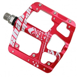 YSHUAI Spares YSHUAI Ultralight Aluminum Alloy Mountain Bikes Pedals Bicycle Pedals 3 Sealed Bearing Platform Non-Slip Trekking Pedals Road Bike Bicycle Pedals, Red