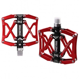 YSHUAI Spares YSHUAI Ultralight Non-Slip MTB Pedals Platform, Trekking Mountain Bike Road Bike Bicycle Pedals, Bicycle Pedals And 3 Sealed Warehouses, Pedals with 9 / 16 Inch Axle Diameter, Red