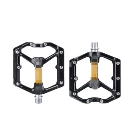 CBUQB Spares YUAILI store Fit For Bicycle Aluminum Pedal Mountain Urban BMX Road Parts Sealed Bearing Flat Platform All-round Pedals Bike Accessories (Color : Black golden)