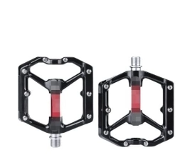 CBUQB Mountain Bike Pedal YUAILI store Fit For Bicycle Aluminum Pedal Mountain Urban BMX Road Parts Sealed Bearing Flat Platform All-round Pedals Bike Accessories (Color : Black red)