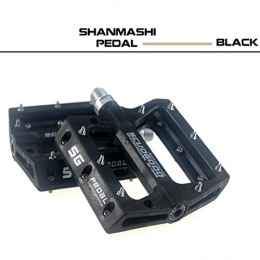 YUMUYMEY Spares YUMUYMEY Wide Nylon Fiber Bearing Pedals Mountain Bike Road Universal Palin Slippery Comfortable Pedal (Color : Black)