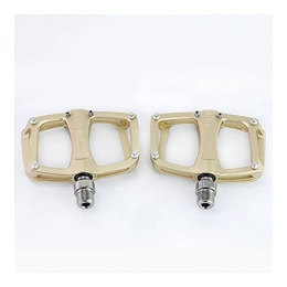 YUN Spares YUN Mountain Bike Pedals MTB Bicycle Flat Pedals, Mountain Bike Pedal With Removable Anti-Skid Nails Lightweight Road Cycling Bicycle Pedals (Color : Beige)