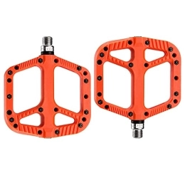 YUN Spares YUN Mountain Bike Pedals MTB Bicycle Flat Pedals, Mountain Bike Pedal With Removable Anti-Skid Nails Lightweight Road Cycling Bicycle Pedals (Color : Orange)