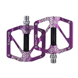 YUN Spares YUN Mountain Bike Pedals MTB Bicycle Flat Pedals, Mountain Bike Pedal With Removable Anti-Skid Nails Lightweight Road Cycling Bicycle Pedals (Color : Purple)