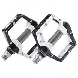 YUONG Bike Pedals, Aluminum Alloy Metal Platform Bicycle Pedals bearing Shock Absorption Bicycle Cycling Pedals for Mountain And Road Non-Slip Pedals MTB Bike Pedals 1 Pair,Black/White
