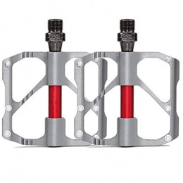 YUYAXPB Spares YUYAXPB Bicycle Cycling Bike Pedals, Aluminum Antiskid Durable Mountain Bike Pedals Road Bike Pedals, 3 Bearings, Silver