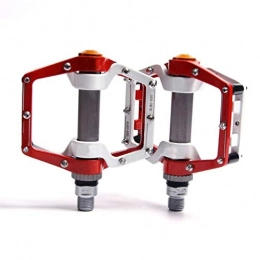 YUYAXPB Bike Pedals, Aluminum Alloy Shock Absorption Bicycle Cycling Pedals for Mountain And Road, 2 Bearings, Red