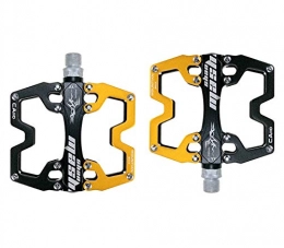 Yuzhijie Spares Yuzhijie Bicycle pedals, mountain bike pedals, flat pedals, large pedals, non-slip pedal nails, Gold