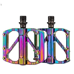 YYMM Spares YYMM Mountain Bike Pedals, Non-Slip Aluminum Alloy Road Flat Bicycle Pedals, Adult 9 / 16" Sealed Bearing Colorful Metal Cycling Pedal for BMX / MTB
