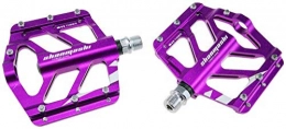 YZ Mountain Bike Pedal YZ Pedal, Bicycle Pedal, Aluminum Flat Plate Bearing Pedals Wide Comfortable Non-Slip Pedals Riding Accessories, Purple