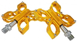 YZ Mountain Bike Pedal YZ Pedal, Bicycle Pedals, Aluminum Alloy Palin Ultra-Light Non-Slip Bearing Pedal Mountain Bike Pedal Riding Spare Parts, Gold