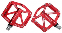 YZ Spares YZ Pedal, Double-Sided Foot Pedal, Bicycle Bearing Pedal 3 Bearing Palin Comfortable Pedal Riding Spare Parts, Red