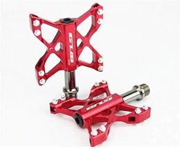 YZ Mountain Bike Pedal YZ Pedal, Mountain Bike Palin Pedal, Aluminum Alloy Ultra Light Non-Slip Chrome Molybdenum Steel Shaft Pedal Pedal Riding Spare Parts, Red