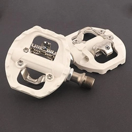 YZGSBBX Spares YZGSBBX Mountain bike lock pedal road bike self locking pedal bearing pedal with lock plate flat pedal dual use Pedals (Color : White)