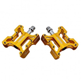Bicycle pedals Spares YZRCRKBicycle Pedal Bearing Universal Road Bike Pedal Aluminum Alloy Mountain Bike Anti-skid Pedal Bicycle Accessories Red Blue Yellow Black Silver (Color Red) (Color : Yellow)