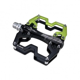 YZT QUEEN Spares YZT QUEEN Bicycle Pedal, Aluminum Alloy Mountain Bike Non-Slip Pedals 9 / 16 Inch Sealed Bearing Flat Pedals, Suitable for Road / Mountain / MTB / BMX Bicycles, black green
