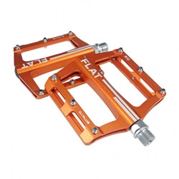 YZT QUEEN Spares YZT QUEEN Pedal, Non-Slip Flat Foot Pedals with Sealed Bearings in Aluminum Bicycle Pedals, Suitable for 9 / 16 Inch Road / Mountain / MTB / BMX Bicycles, orange