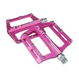 YZT QUEEN Spares YZT QUEEN Pedal, Non-Slip Flat Foot Pedals with Sealed Bearings in Aluminum Bicycle Pedals, Suitable for 9 / 16 Inch Road / Mountain / MTB / BMX Bicycles, pink