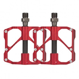 ZDDN Mountain Bike Pedal ZDDN Bike Pedals 9 / 16 Mountain Bike Aluminum Alloy Carbon Fiber Bearing 3 Palin Ankle Riding Equipment Unisex Pedal (color : RED, Size : B(98 * 70 * 94mm))
