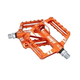 Zeroall Spares Zeroall 9 / 16" Bike Pedals Ultralight Mountain Bike Pedals Aluminum Alloy Non-Slip Bicycle Pedals with Full Sealed Bearings & 4pcs Anti-Slip Pins, Cycling Wide Platform Pedals(Orange)