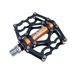 Zeroall Spares Zeroall Bike Pedals 9 / 16" Mountain Bike Pedals Aluminum Alloy Body Non-Slip Bicycle Pedals with Full Sealed Bearings & 12pcs Anti-Slip Pins, Cycling Wide Platform Pedals(Black Orange)