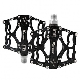 Zeroall Mountain Bike Pedal Zeroall Ultralight Bike Pedals 9 / 16" Mountain Bike Pedals Aluminum Alloy Non-Slip Bicycle Pedals with Full Sealed Bearings & 12pcs Anti-Slip Pins, Cycling Wide Platform Pedals(Black)