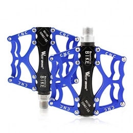 Zeroall Mountain Bike Pedal Zeroall Ultralight Bike Pedals 9 / 16" Mountain Bike Pedals Aluminum Alloy Non-Slip Bicycle Pedals with Full Sealed Bearings & 12pcs Anti-Slip Pins, Cycling Wide Platform Pedals(Blue)
