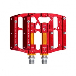 Zgu Spares Zgu Road Bike Pedals, 9 / 16 Three Palin Bicycle Pedals Mountain Bike Aluminum Alloy Palin Pedal Non-Slip Bearing Pedal Bicycle Accessories, Red