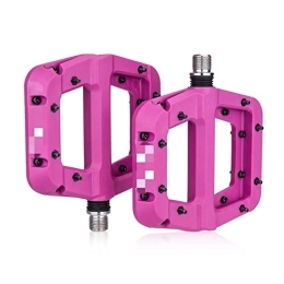 ZHANGJIN Spares ZHANGJIN LINGJ SHOP MTB Bike Pedal Nylon 2 Bearing Composite 9 / 16 Mountain Bike Pedals High-Strength Non-Slip Bicycle Pedals Surface Compatible With Road BMX MT (Color : Pink)