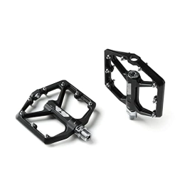ZHANGQI Mountain Bike Pedal ZHANGQI jiejie store Ultralight Bicycle Pedal Mountain Bike Pedals Platform Bicycle Non-Slip Flat Alloy Pedals 9 / 16" Pedals Bicycle Accessorie (Color : Black)