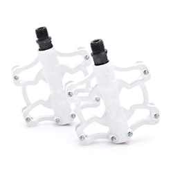 Zhenwo Spares Zhenwo Bicycle Pedals, Universally Applicable, Mountain Bike Pedals, Platform-Bike, Ultra Sealed Bearing, Aluminum Alloy Flat Pedals 9 / 16 - Lightweight Bicycle Pedals, White